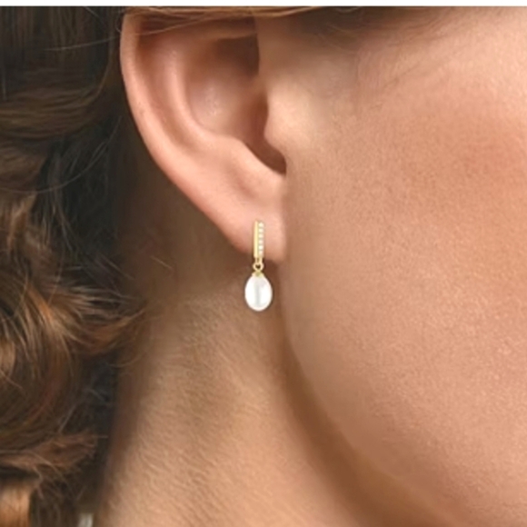 Cultured Freshwater Pearl 14K Gold Over Silver Pendant Necklace Set - Picture 4 of 4